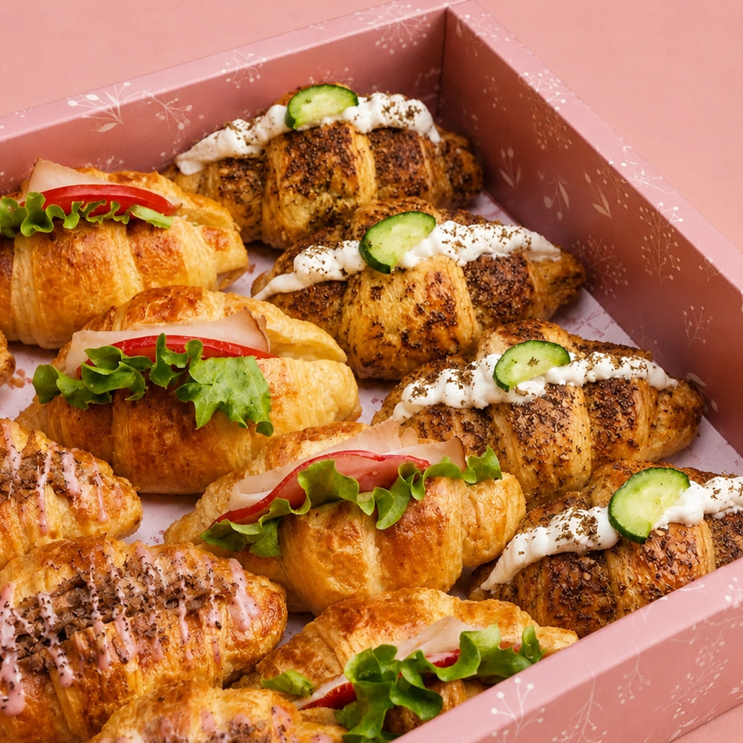 Mazzah Mini Croissant Box with buttery mini croissants